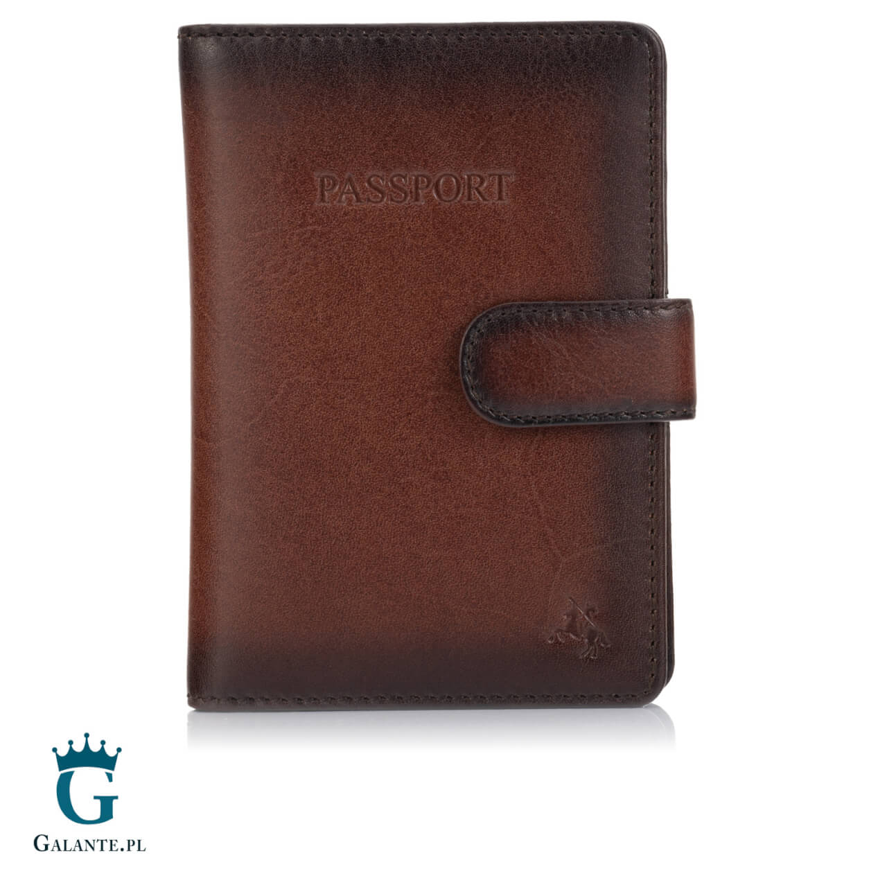 Skórzane etui na paszport Visconti Atelier AT-74 – granatowy