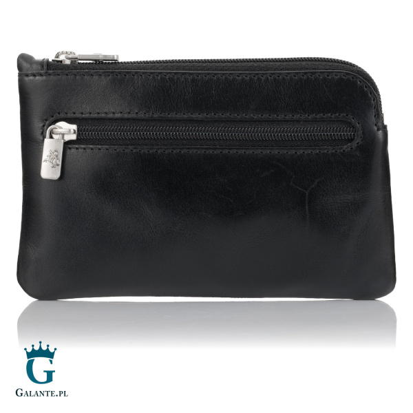 Skórzana bilonówka z łańcuszkiem na klucze Visconti MZ-19