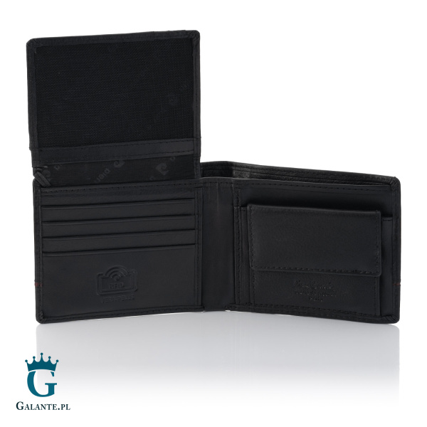 Mały portfel męski Pierre Cardin YS605 8825 z RFID – czarno-czerwony