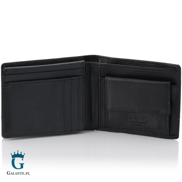 Mały portfel męski Pierre Cardin YS605 8825 z RFID – czarno-czerwony