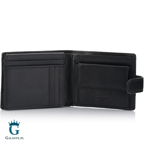 Mały skórzany portfel męski Pierre Cardin YS605 8825A czarno-czerwony