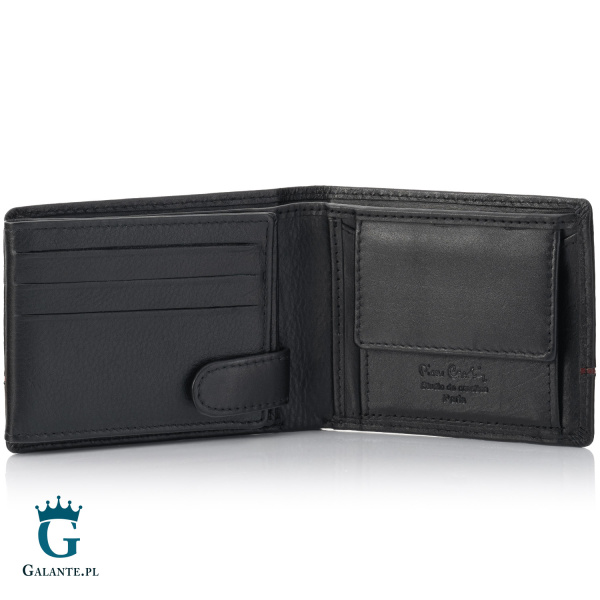 Nieduży elegancki portfel męski Pierre Cardin YS605 323 z RFID – czarno-czerwony