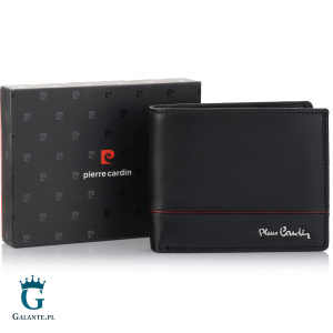 Mały skórzany elegancki portfel męski Pierre Cardin YS605 323 czarny