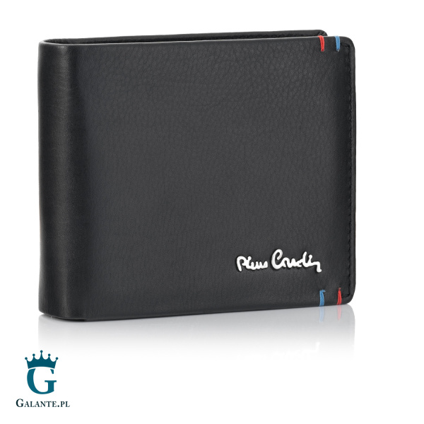 Mały portfel męski Pierre Cardin z przeszyciami YS606 323 z RFID