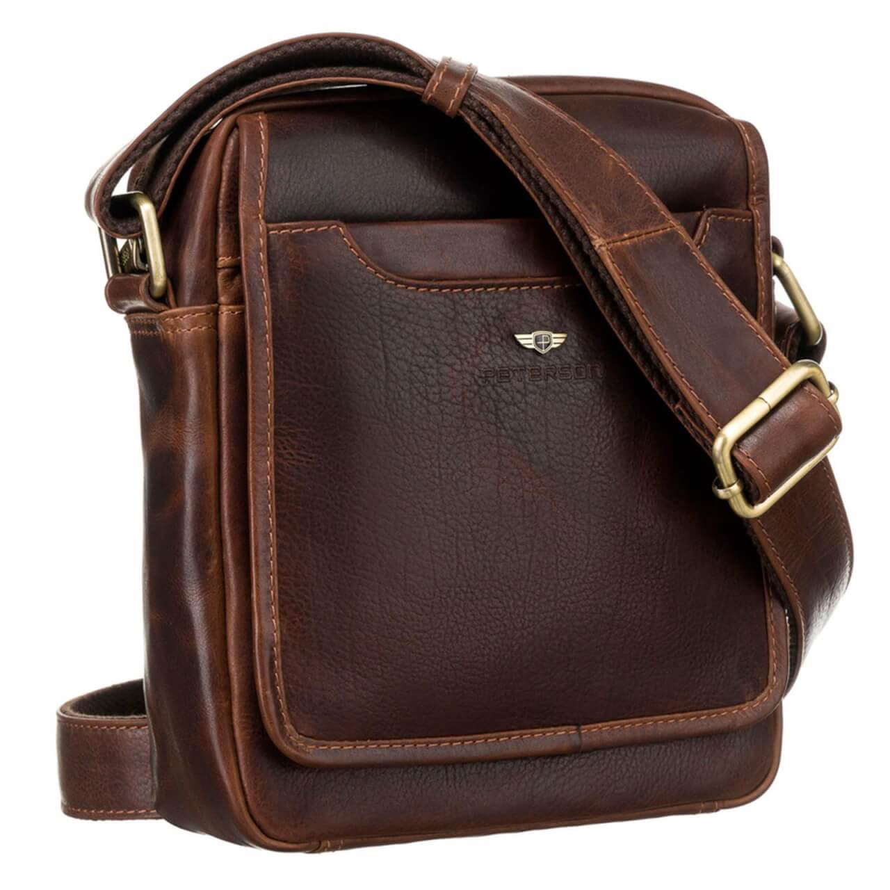 Brązowa nerka męska ze skóry nubuk PETERSON 2506