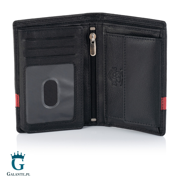 Elegancki portfel męski skórzany Brodrene G-117 – czerwony