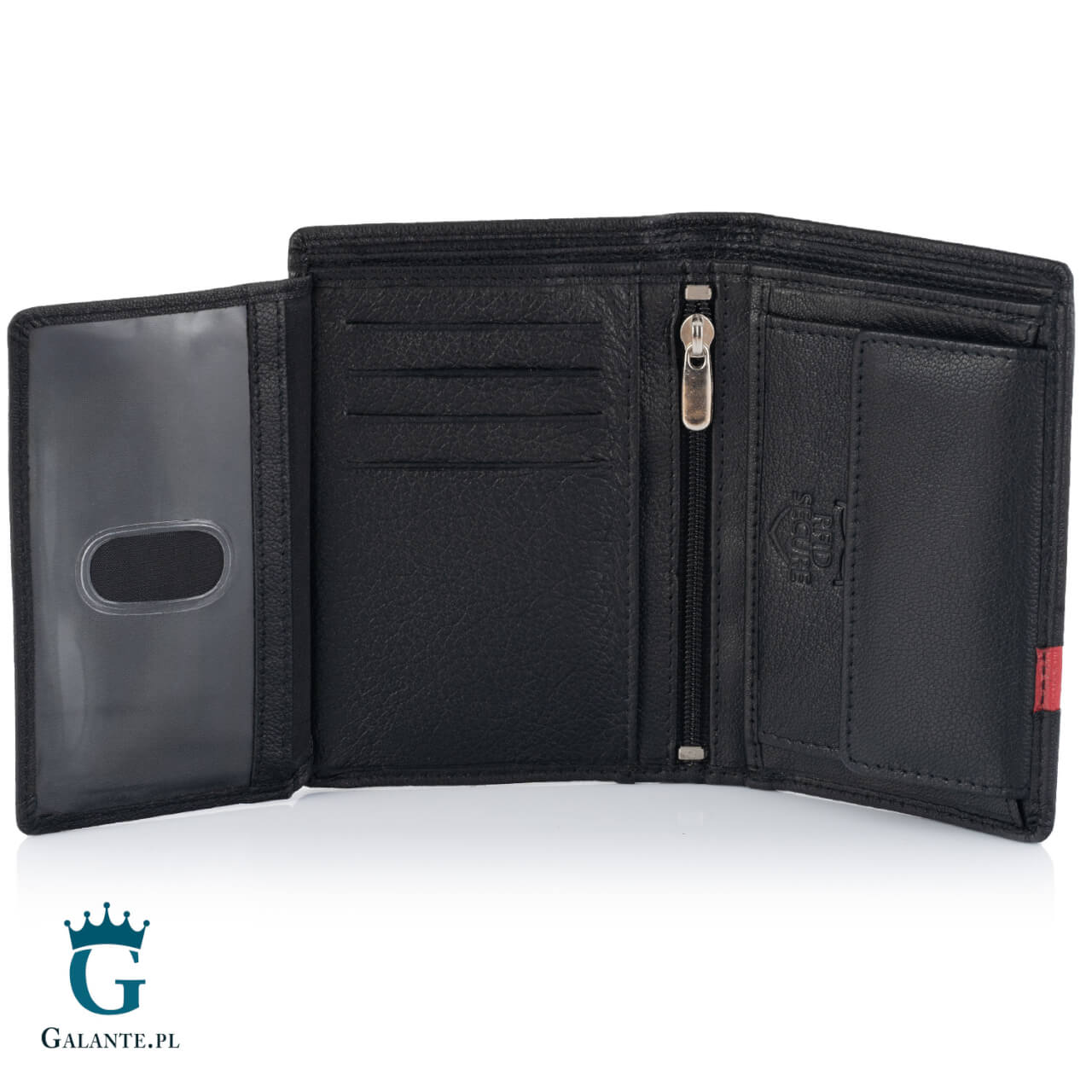 7 Elegancki portfel męski skórzany Brodrene G-117 czarno-czerwony