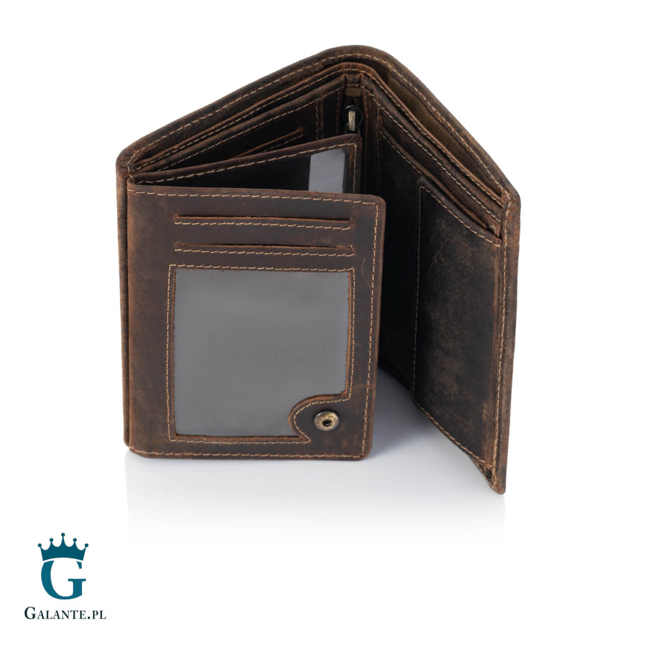 Zgrabny portfel męski ze skóry nubuk Brodrene G-29 czarny