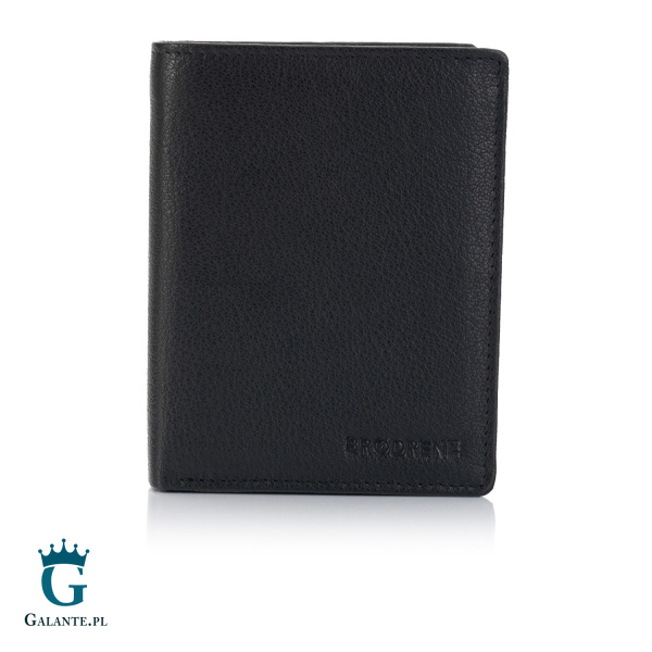 Pojemny portfel męski skórzany Brodrene G-10 – czarny