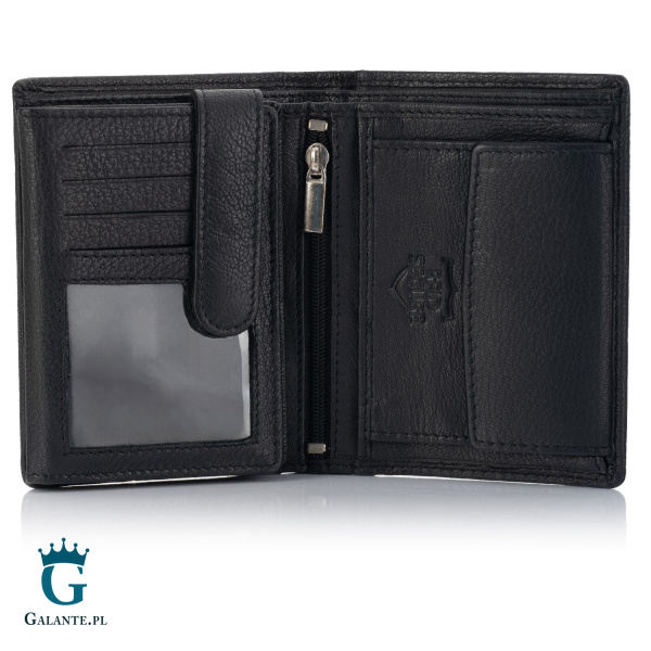Pojemny portfel męski skórzany Brodrene G-10 – czarny