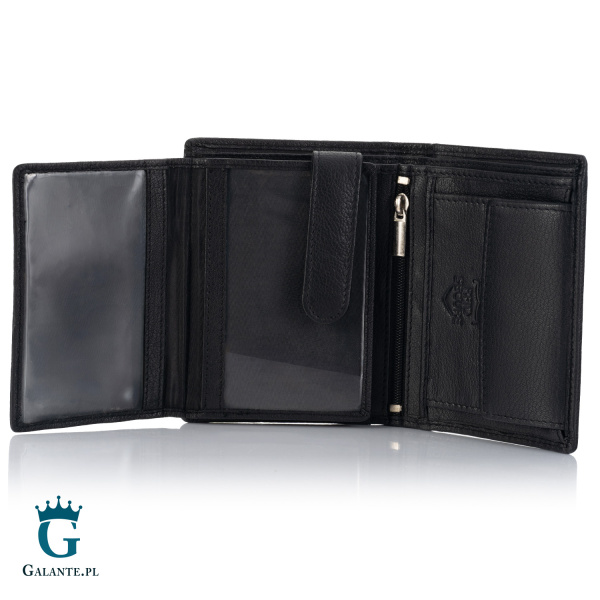 Pojemny portfel męski skórzany Brodrene G-10 – czarny