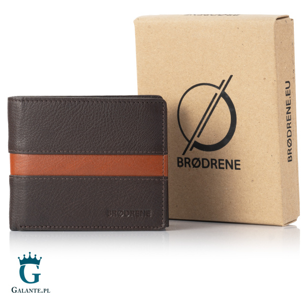 Portfel męski skórzany Brodrene G-95 brązowy