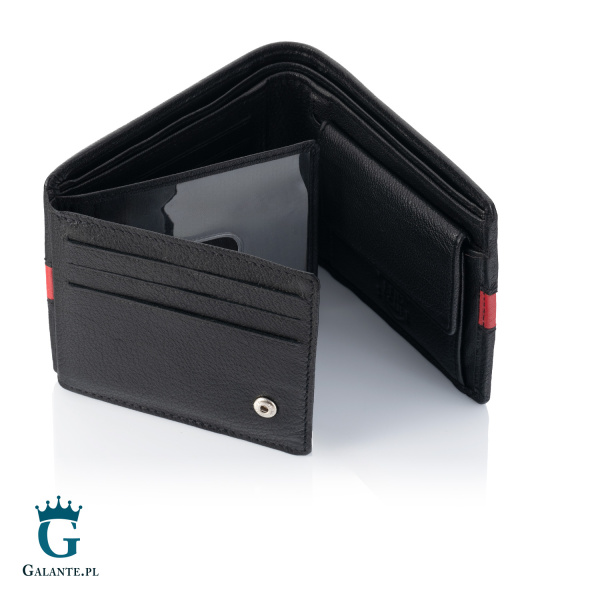 Portfel męski skórzany Black & Red Brodrene G-95 – czarny