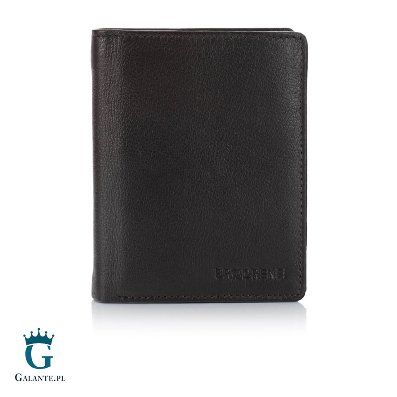 19 Pojemny portfel męski skórzany Brodrene G-10 – ciemny brąz