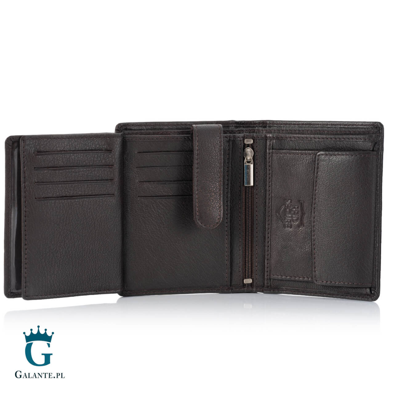 17 Pojemny portfel męski skórzany Brodrene G-10 – ciemny brąz