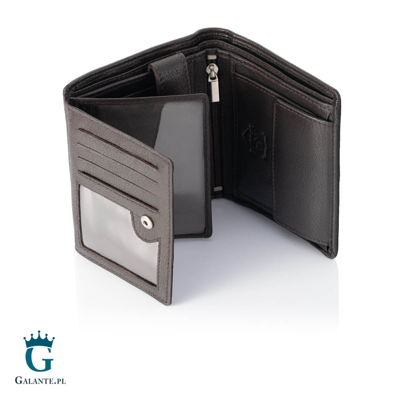 18 Pojemny portfel męski skórzany Brodrene G-10 – ciemny brąz