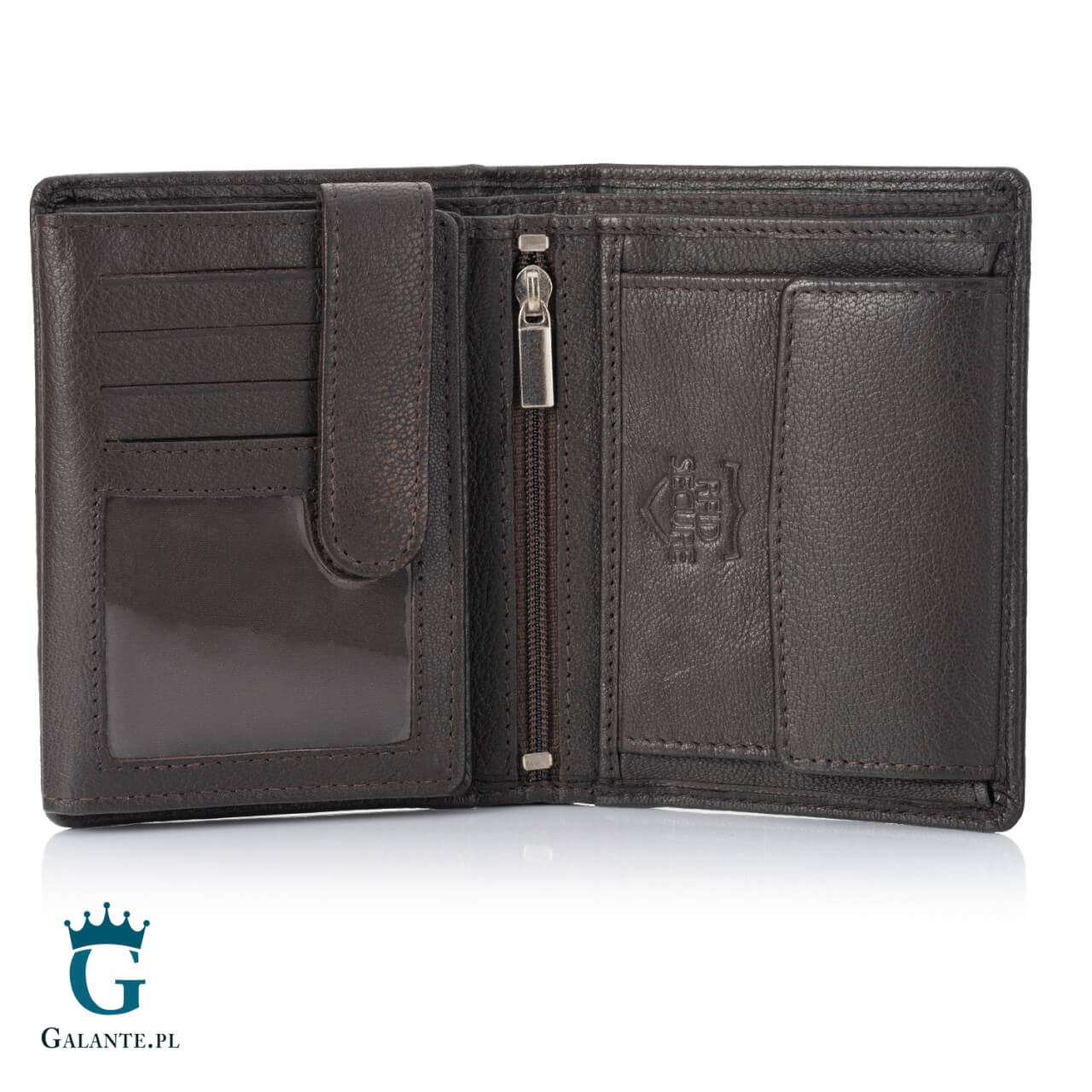 15 Pojemny portfel męski skórzany Brodrene G-10 – ciemny brąz