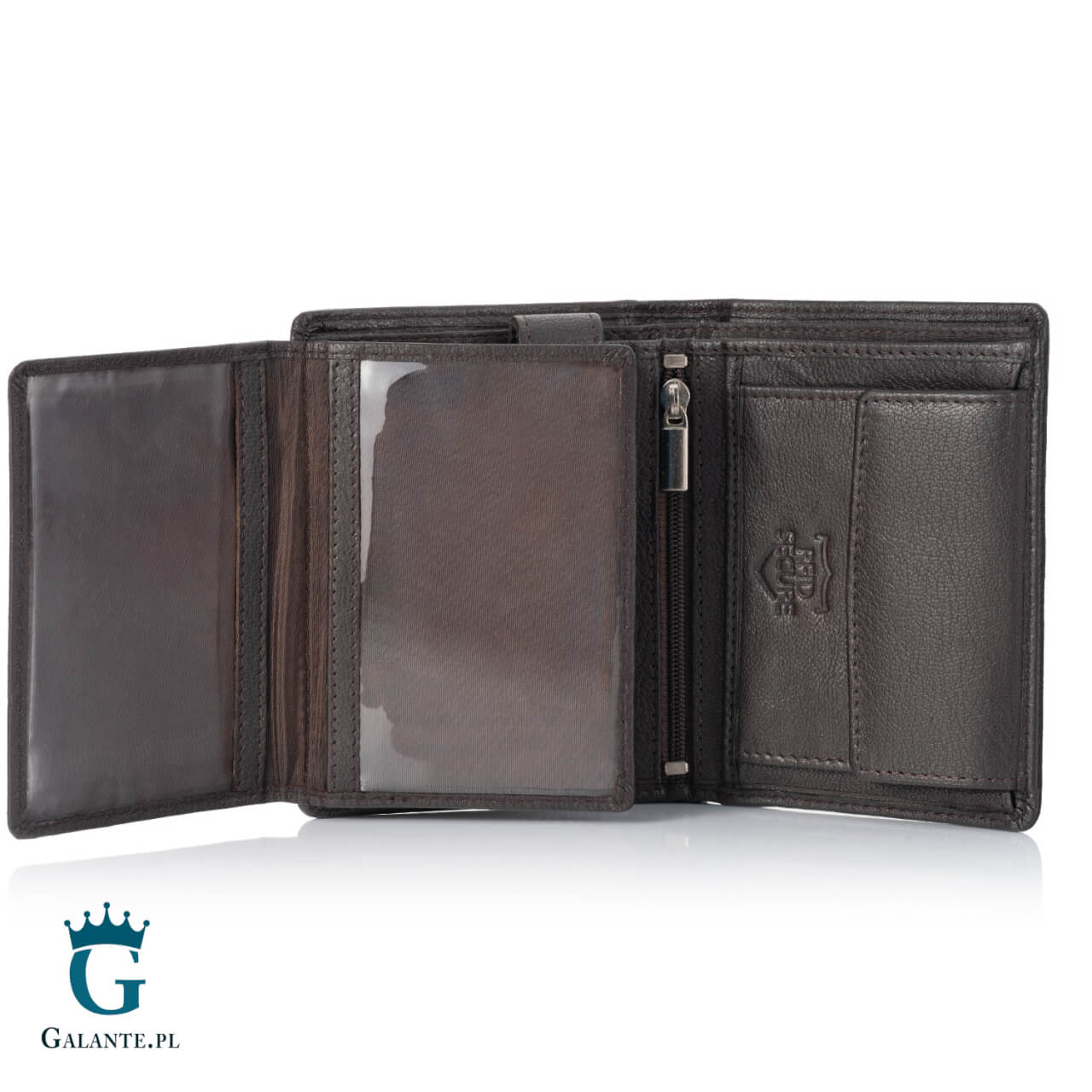 16 Pojemny portfel męski skórzany Brodrene G-10 – ciemny brąz