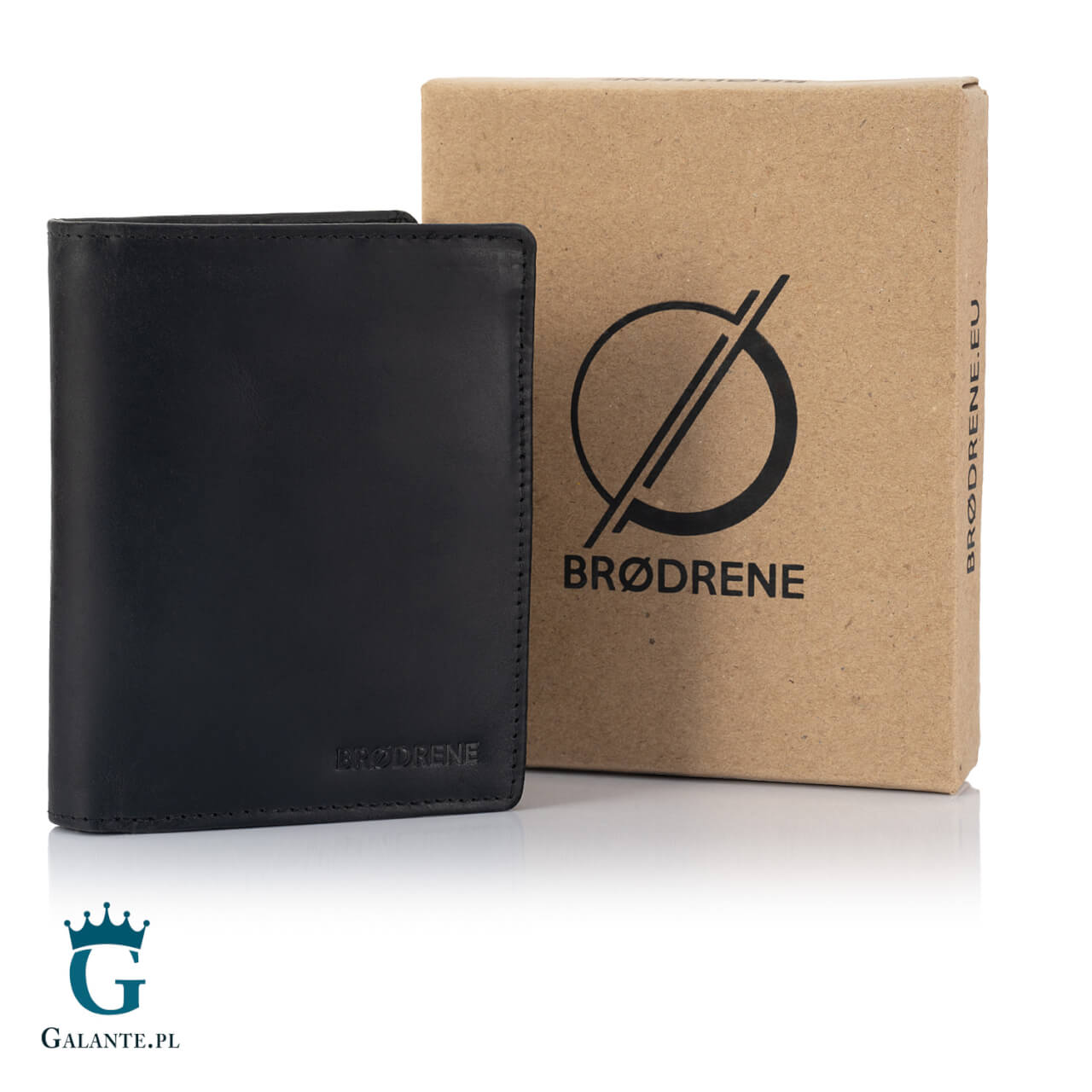 Pojemny skórzany portfel męski Brodrene Hunter G-10 – brązowy