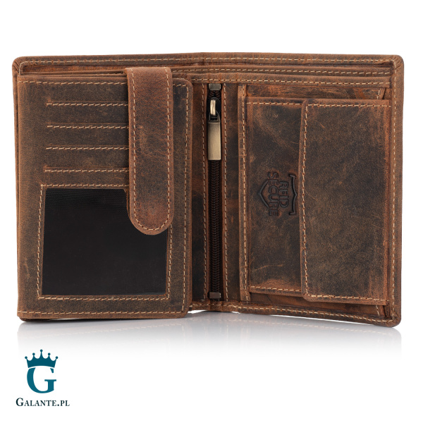 Pojemny portfel męski Brodrene Hunter G-10 – brązowy