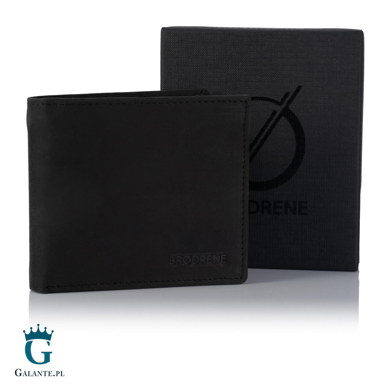 Pojemny skórzany portfel męski Brodrene Hunter G-10 – brązowy