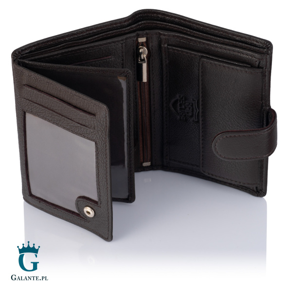 Pojemny portfel męski skórzany Brodrene G-28 – brązowy