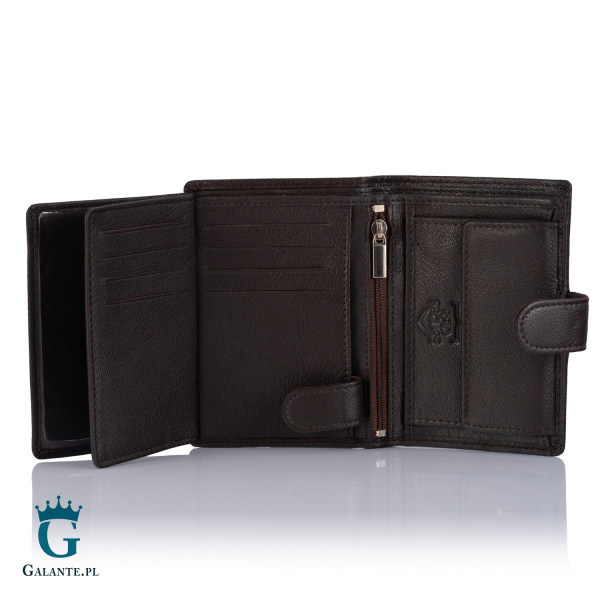 Pojemny portfel męski skórzany Brodrene G-28 – brązowy