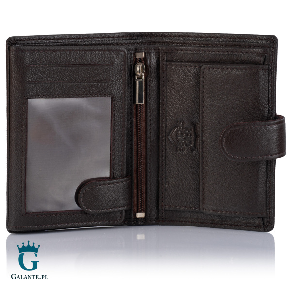 Pojemny portfel męski skórzany Brodrene G-28 – brązowy