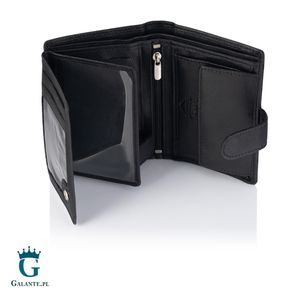 Pojemny portfel męski skórzany Brodrene G-28 – czarny