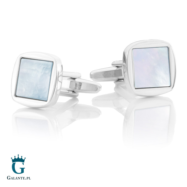 Spinki do mankietów z niebieską masą perłową GS-446