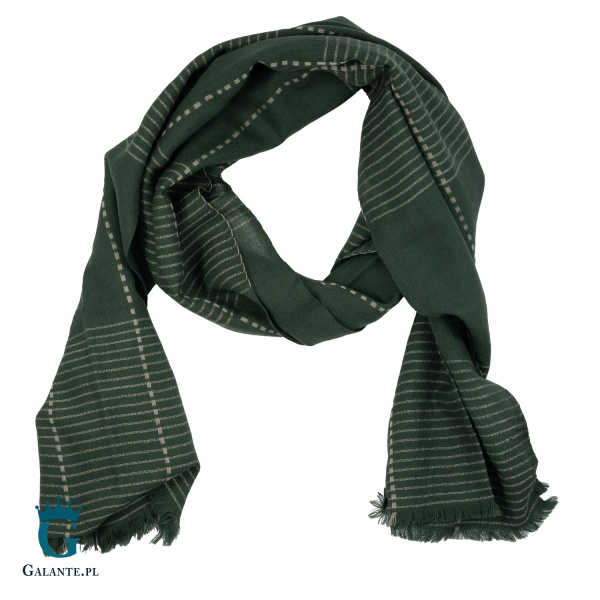 Elegancki ciemnozielony szal męski L6311449