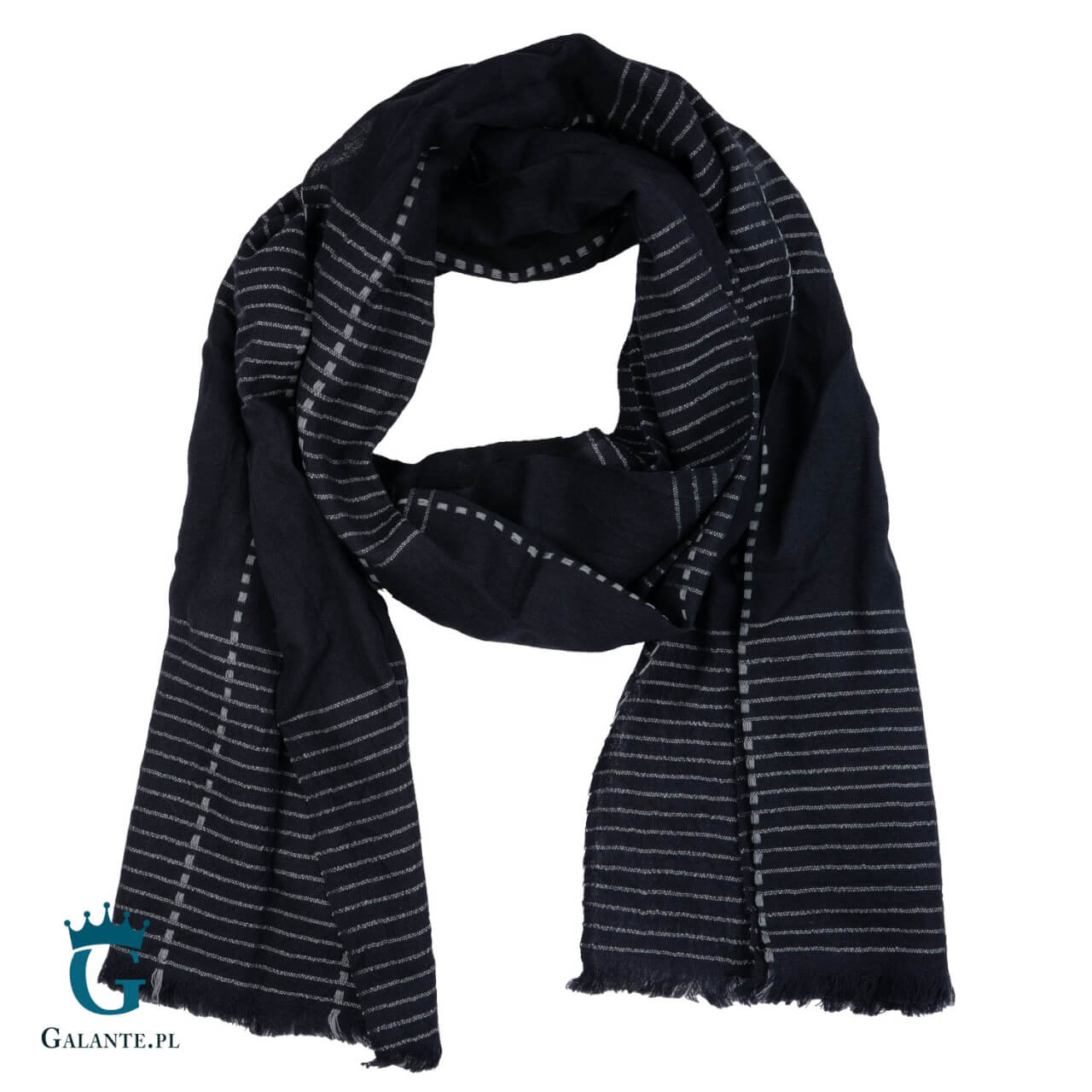 Elegancki ciemnozielony szal męski L6311449