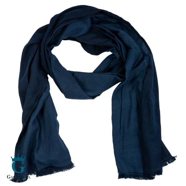 Granatowy bawełniany szal męski L6300110