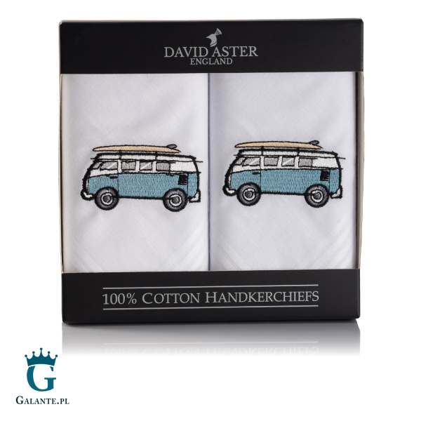 Chusteczki męskie haftowane Samochód Kamper HR-12