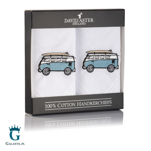 Chusteczki męskie haftowane Samochód Kamper HR-12