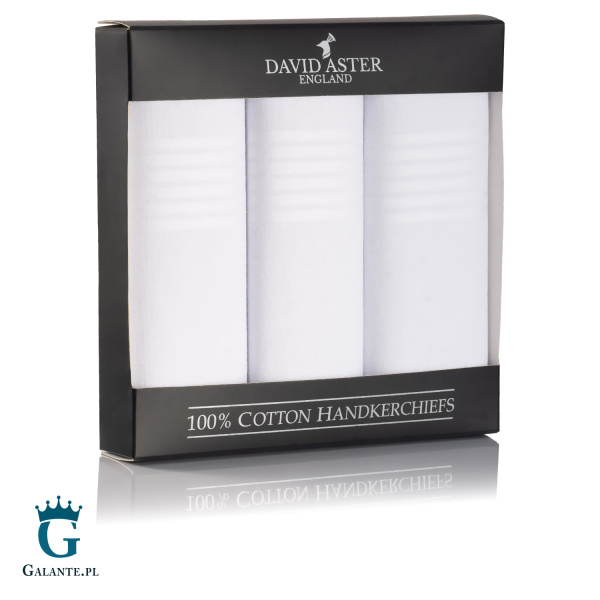 Białe chusteczki męskie bawełniane HR-47