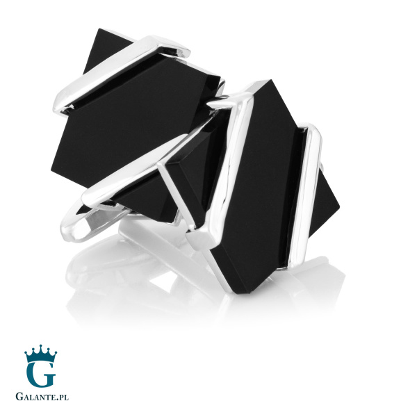 Spinki do mankietów onyks i stal szlachetna GS-296