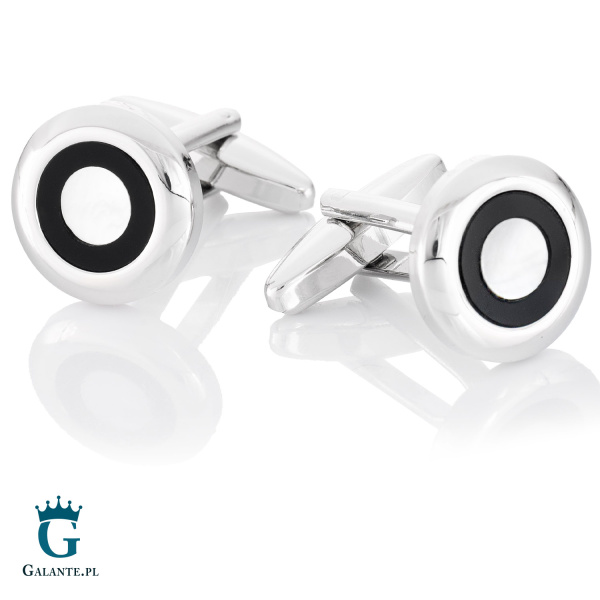 Spinki do mankietów z onyksem i masą perłową GS-282