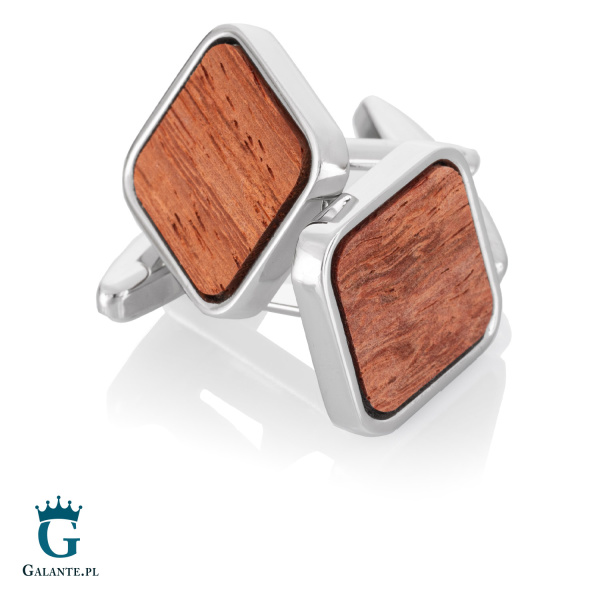 Eleganckie spinki do mankietów z drewnem GS-346