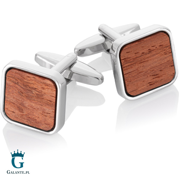 Eleganckie spinki do mankietów z drewnem GS-346