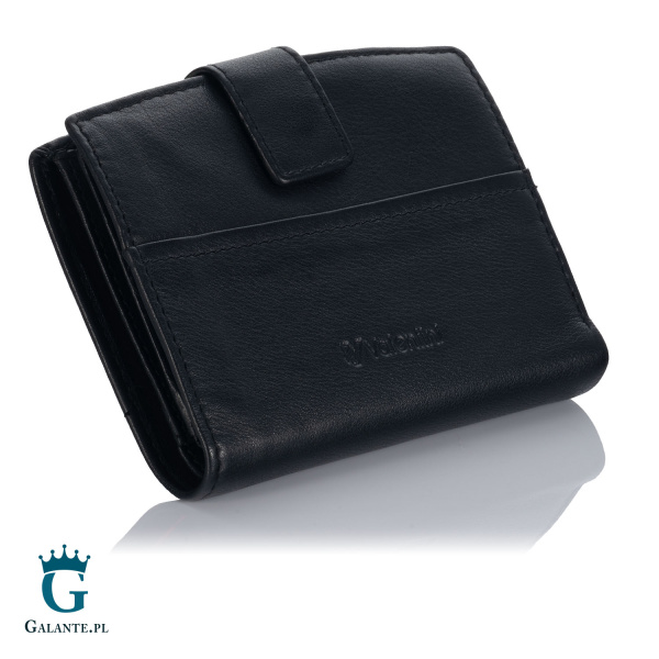 Czarny skórzany portfel damski Valentini Ferrari Black 154-297