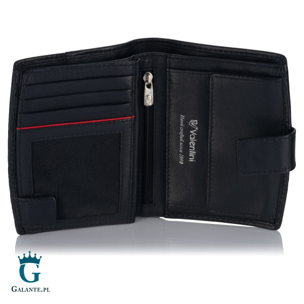 Czarny skórzany portfel damski Valentini Ferrari Black 154-297