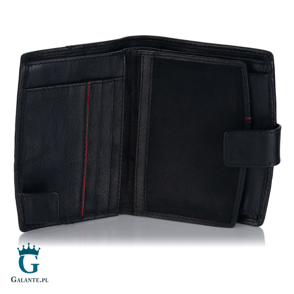 Czarny skórzany portfel damski Valentini Ferrari Black 154-297