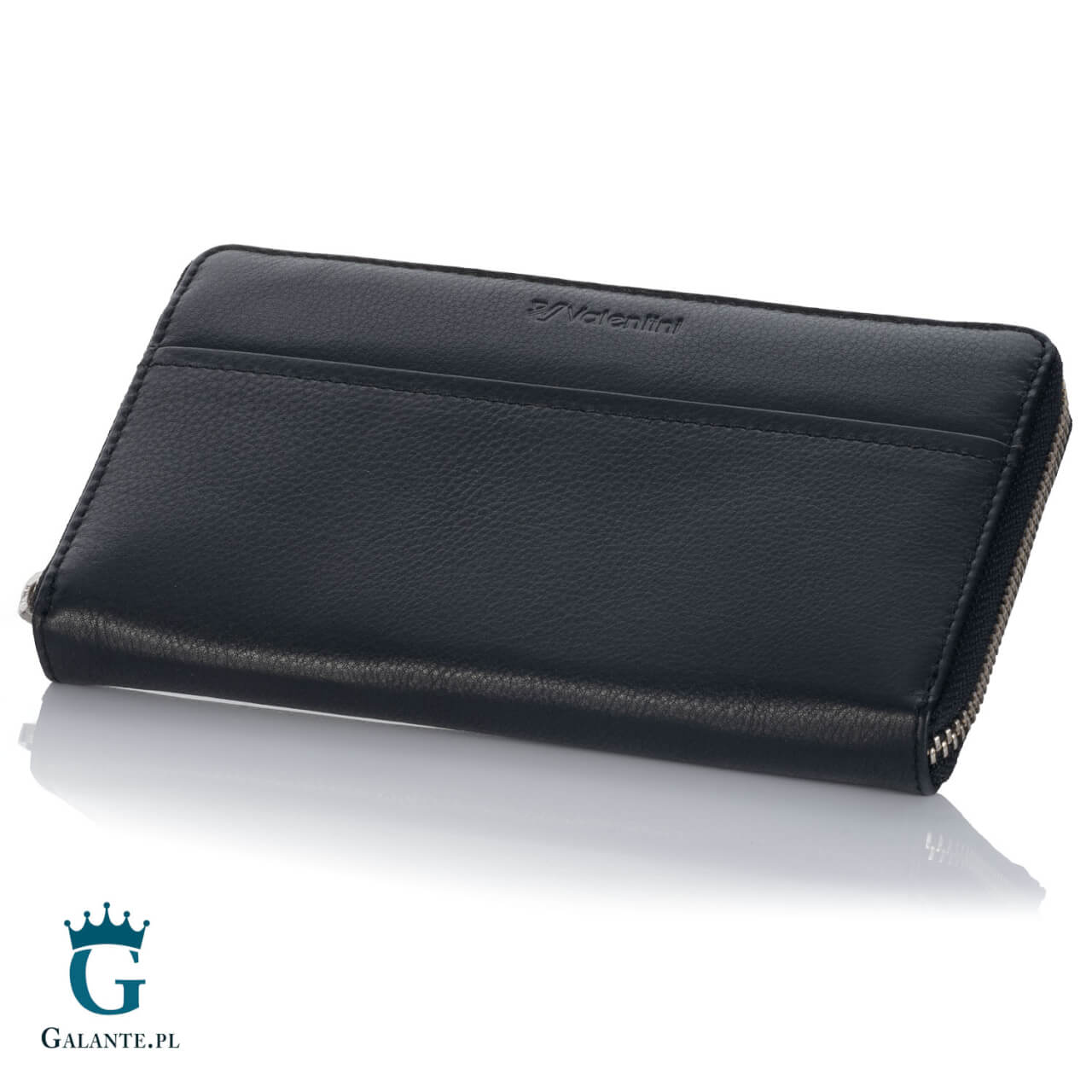 2 Duży portfel damski Valentini zamykany na zamek 154-820 – czarny