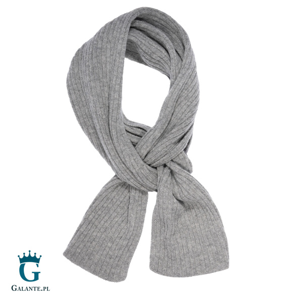 Szary wełniany szalik męski SWA-008