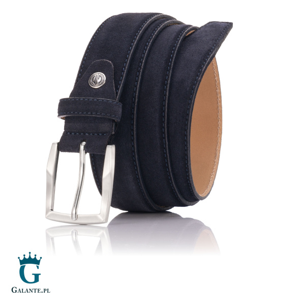 Pasek antyalergiczny skóra zamsz Lindenmann 7331 granat