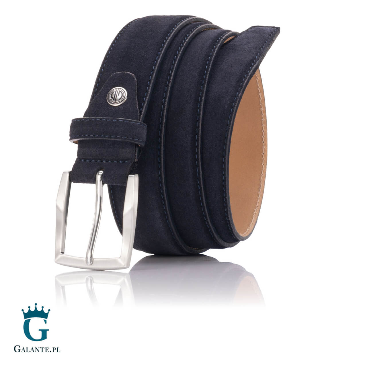 1 Pasek antyalergiczny skóra zamsz Lindenmann 7331 granat