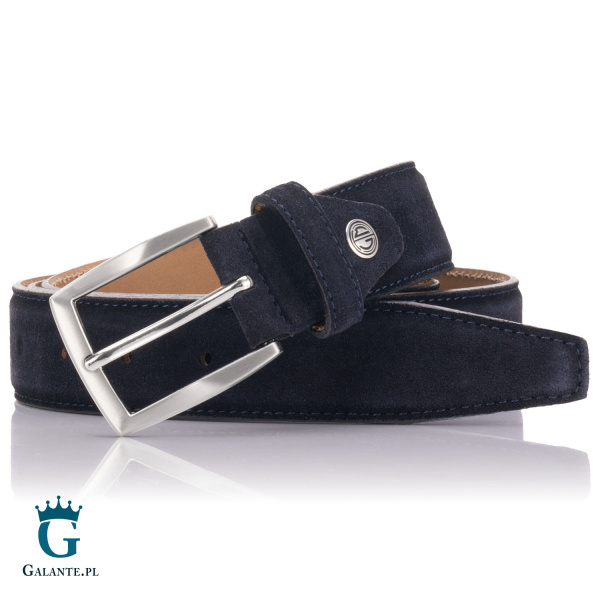 Pasek antyalergiczny skóra zamsz Lindenmann 7331 granat