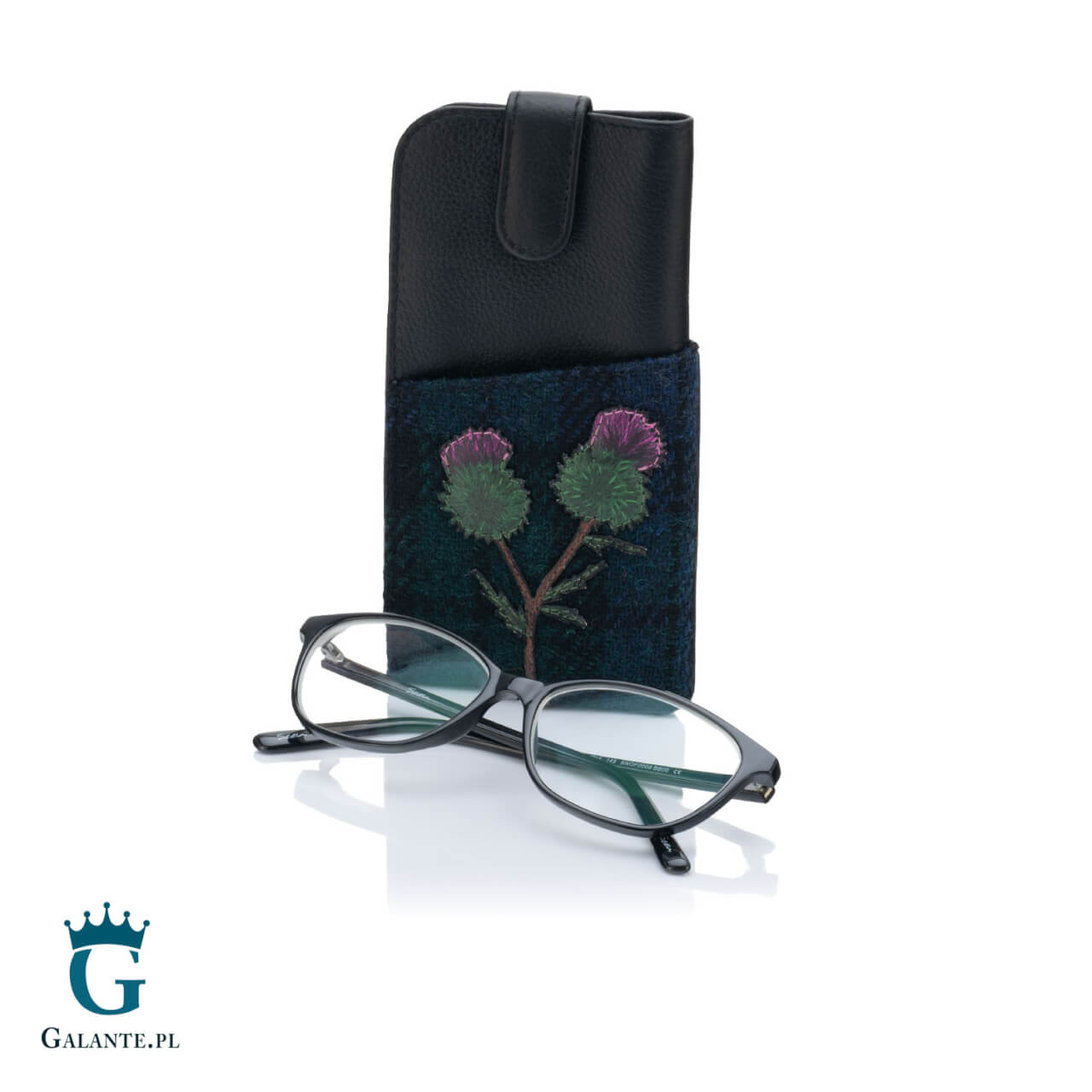 Skórzany futerał na okulary Jane Austen Yoshi Y4309 – szary