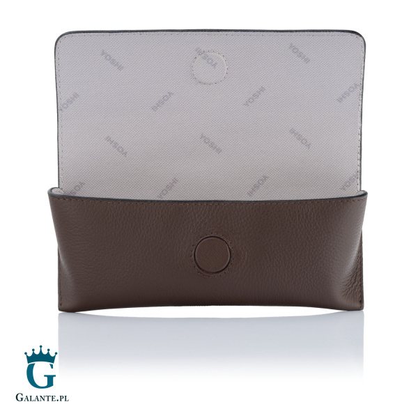 Brązowe skórzane etui na okulary Literatura Yoshi